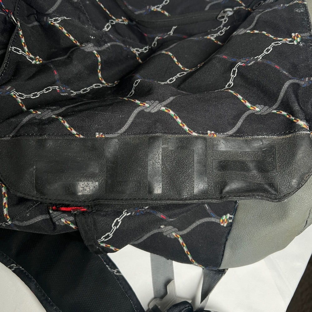 Nike Elite Backpack Mens Large Black Gray Chain Link Net Print Max Air Straps - Picture 2 of 9